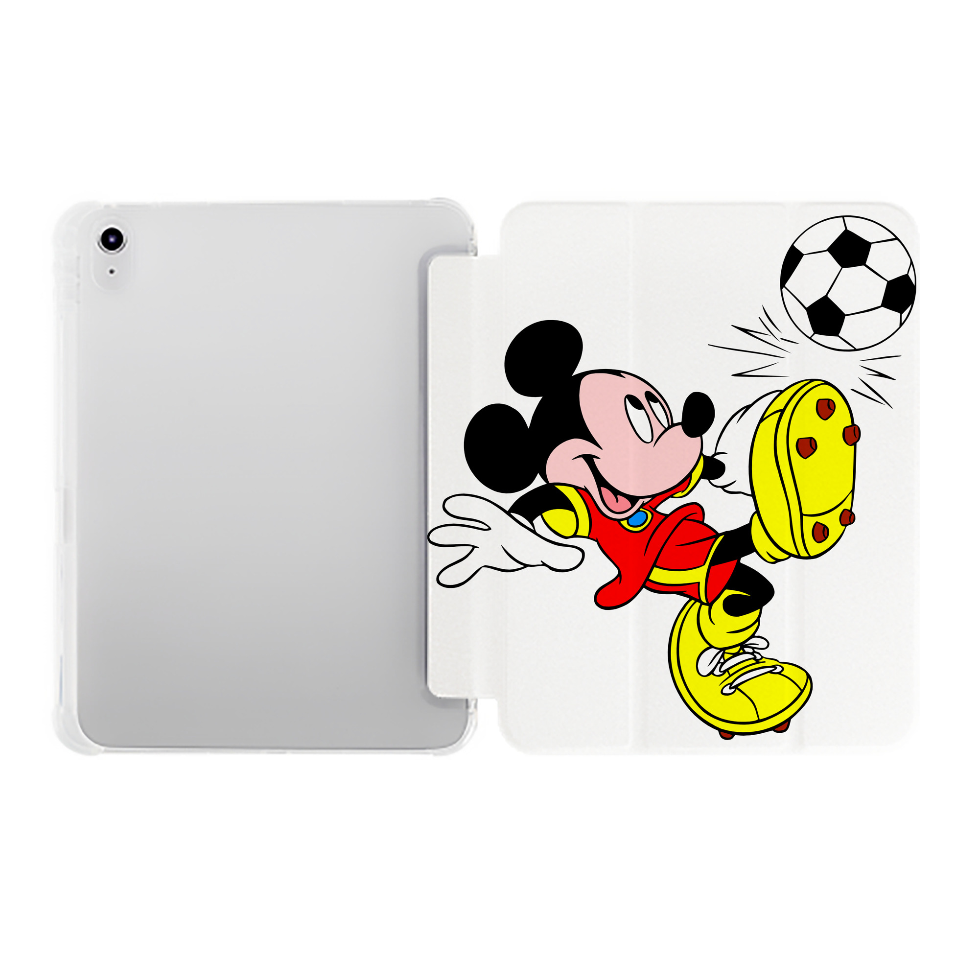 （画像用） ミッキーマウス Mickey Mouse IPad ケース ペン収納付き 三つ折りスタンド PUレザー×シリコン 対応機種9.5/10.5/10.9インチ